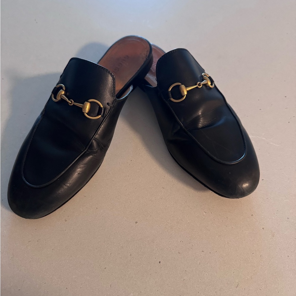 Gucci Leather Loafers with Gold Detail